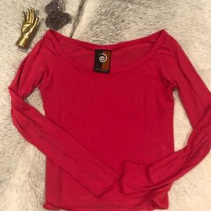 EDIN scoop neck cotton long sleeve shirt